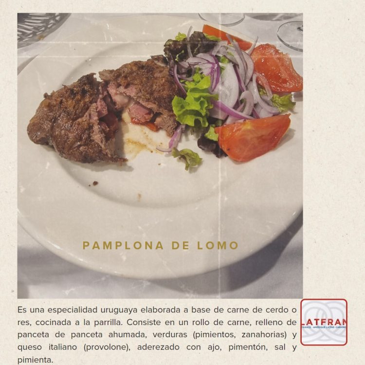 En los restaurantes de Montevideo, esta rica y jugosa carne asada generalmente se sirve con una ensalada de verduras crudas.